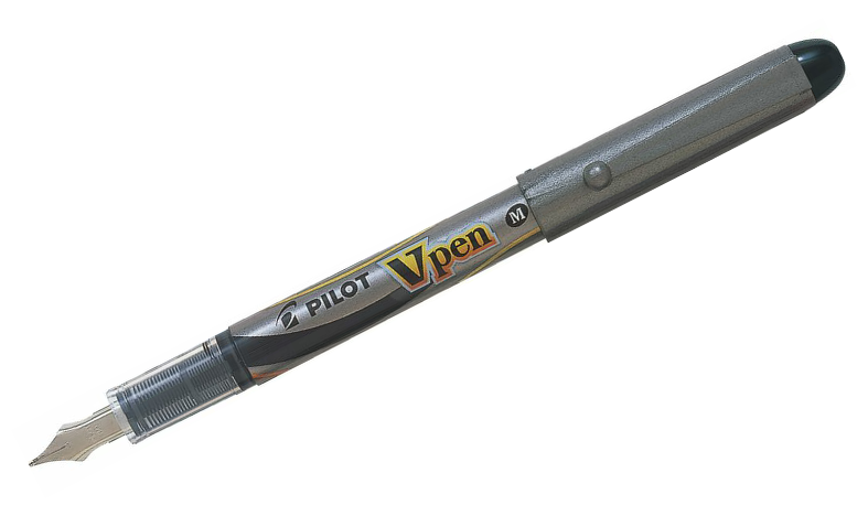 Pilot V-Pen Fountain Pen Silver Barrel
