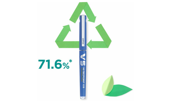 Pilot V5 Hi-Tecpoint Cartridge System Rollerball Pen with 3 Refills Blue