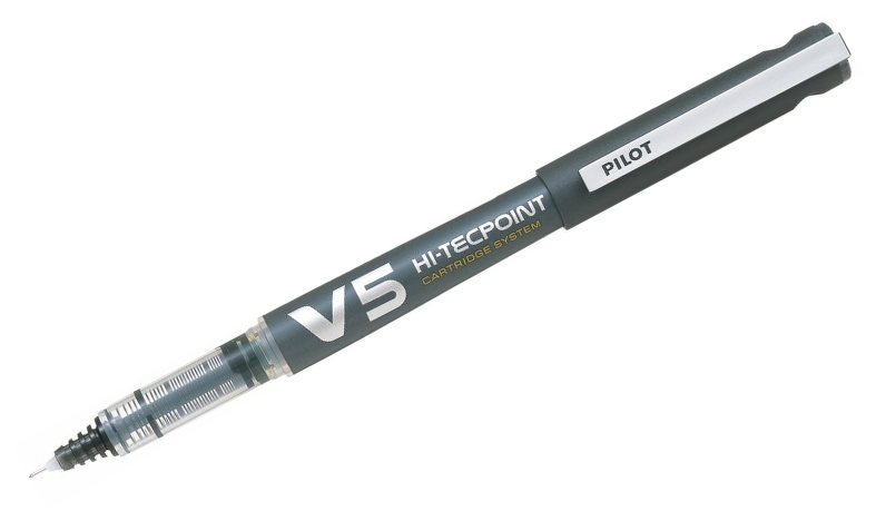 Pilot V5 Hi-Tecpoint Cartridge System Rollerball Pen Black Box of 40 (10 Pens + 30 Refills)