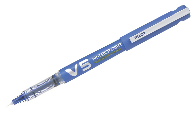 Pilot V5 Hi-Tecpoint Cartridge System Rollerball Pen Blue Box of 40 (10 Pens + 30 Refills)