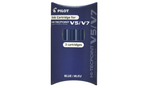 Pilot V5 Hi-Tecpoint Cartridge System Rollerball Pen with 3 Refills Blue
