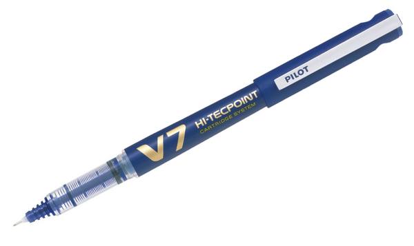 Pilot V7 Hi-Tecpoint Cartridge System Rollerball Pen with 3 Refills Blue