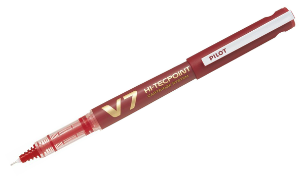 Pilot V7 Hi-Tecpoint Cartridge System Rollerball Pen with 3 Refills Red