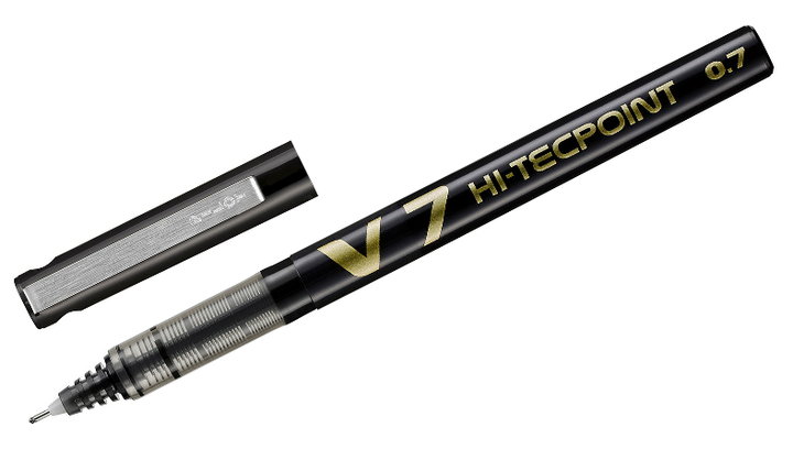Pilot V7 Hi-Tecpoint Rollerball Pen Black Pack of 5