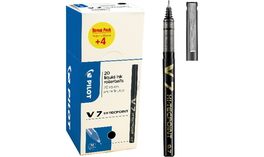 Pilot V7 Hi-Tecpoint Rollerball Pen Box of 20 Black