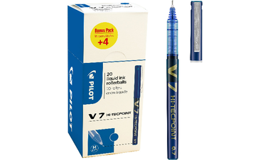 Pilot V7 Hi-Tecpoint Rollerball Pen Box of 20 Blue