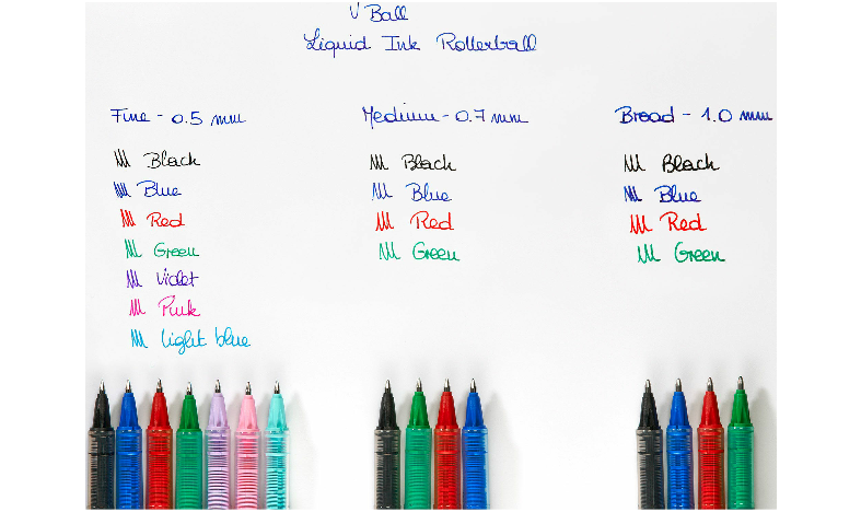 Pilot V Ball 05 Rollerball Pen BLVB5 Assorted Set of 7