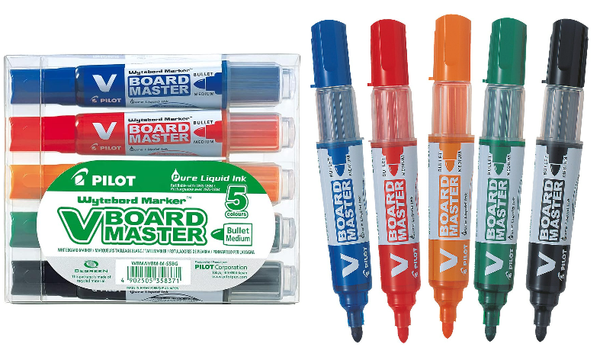 Pilot V Board Master Bullet Tip Whiteboard Marker Kit