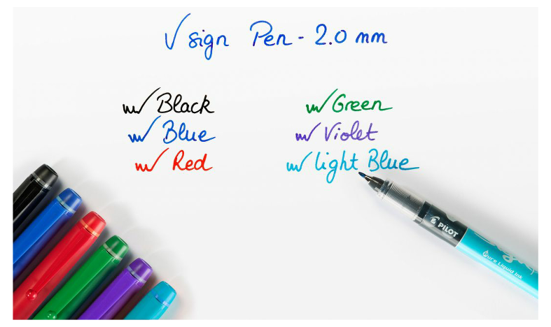 Pilot V Sign Fineliner Marker Pen SWVSP Assorted Set of 6