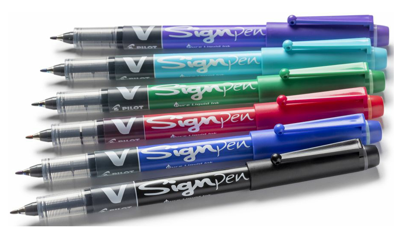 Pilot V Sign Fineliner Marker Pen SWVSP Assorted Set of 6