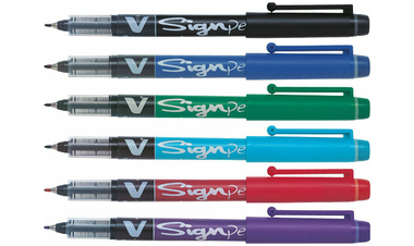 Pilot V Sign Fineliner Marker Pen SWVSP Assorted Set of 6