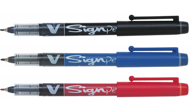 Pilot V Sign Fineliner Marker Pen SWVSP Assorted Set of 3