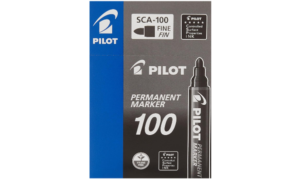 Pilot 100 Permanent Marker Bullet Tip Box of 12 Black