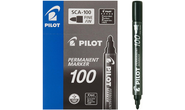 Pilot 100 Permanent Marker Bullet Tip Box of 12 Black