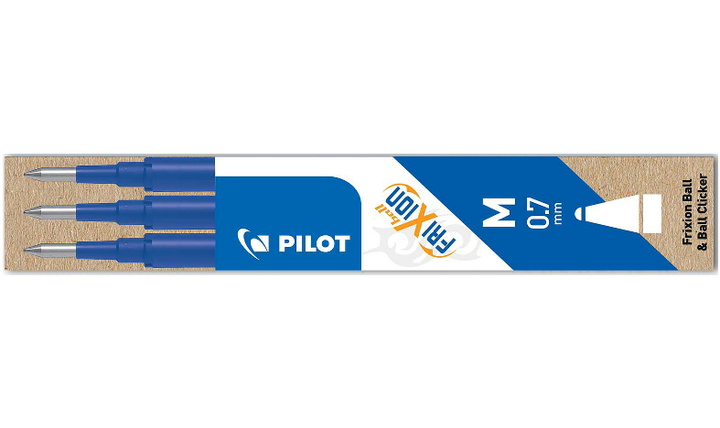 Pilot FriXion Ball Erasable Rollerball Pen Set 0.7mm Single Pen With 3 Refills Blue Ink
