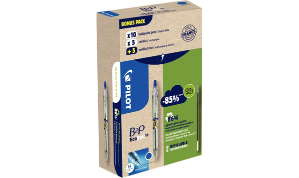 Pilot BegreeN B2P Ecoball Ballpoint Pen Medium Pen and Refill Pack Blue