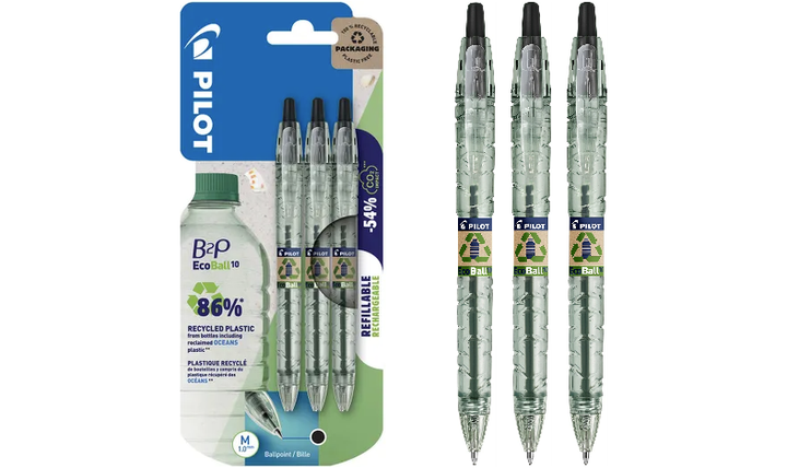 Pilot BegreeN B2P Ecoball Ballpoint Pen Medium Triple Pack Black