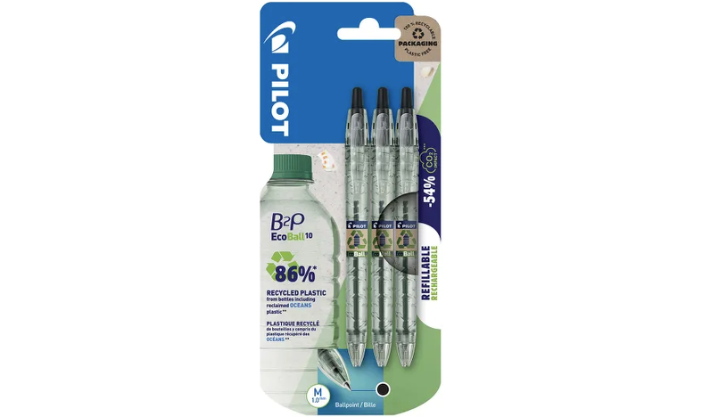 Pilot BegreeN B2P Ecoball Ballpoint Pen Medium Triple Pack Black