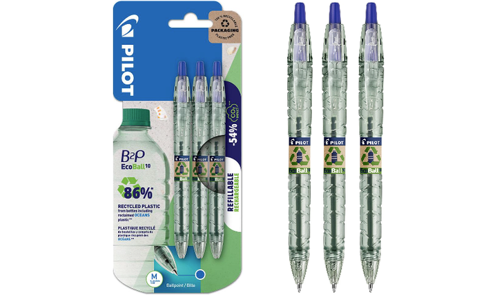 Pilot BegreeN B2P Ecoball Ballpoint Pen Medium Triple Pack Blue