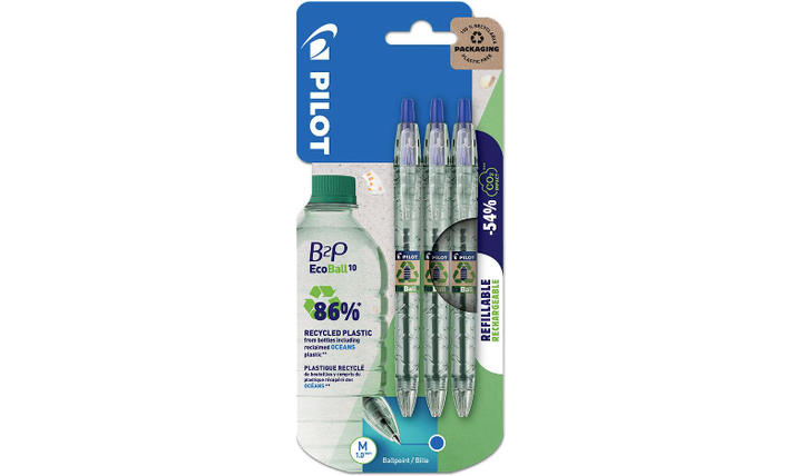 Pilot BegreeN B2P Ecoball Ballpoint Pen Medium Triple Pack Blue