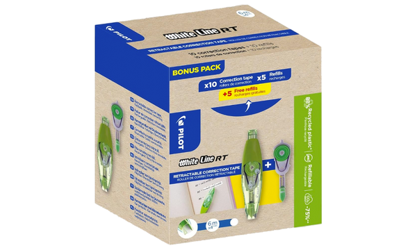 Pilot BegreeN Whiteline-Knock R Retractable Correction Tape with Refills Box of 20