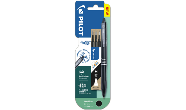 Pilot FriXion Ball Plus Rollerball Pen Black + 3 Pilot FriXion Refills