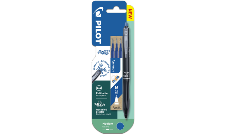 Pilot FriXion Ball Plus Rollerball Pen Blue + 3 Pilot FriXion Refills