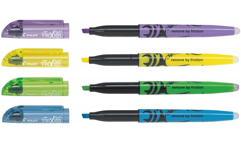 Pilot FriXion Light Erasable Highlighter Pen Wallet of 4 (Blue, Green, Yellow, Violet)