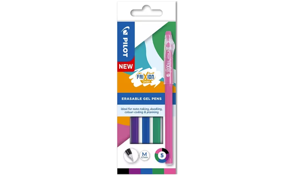 Pilot FriXion Stick Erasable Gel Pens 5 Piece Wallet Assorted