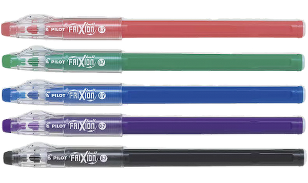 Pilot FriXion Stick Erasable Gel Pens 5 Piece Wallet Assorted