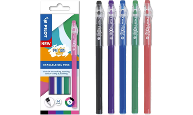 Pilot FriXion Stick Erasable Gel Pens 5 Piece Wallet Assorted