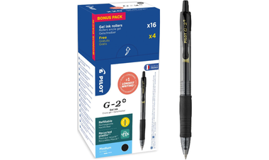 Pilot G-2 Plus BegreeN 0.7 Gel Ink Rollerball Pen Box of 20 Black