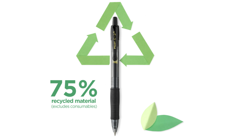 Pilot G2 Plus BegreeN 0.7 Gel Rollerball Pen Black Box of 24 (12 Pens + 12 Refills)