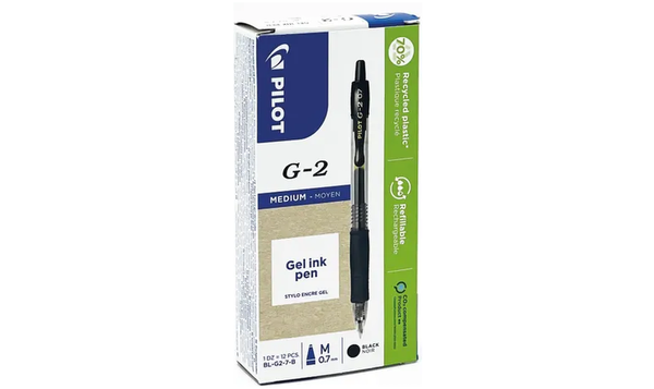 Pilot G2 07 Gel Ink Rollerball Pen BLG207 Box of 12 Black