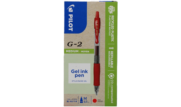 Pilot G2 07 Gel Ink Rollerball Pen BLG207 Box of 12 Red