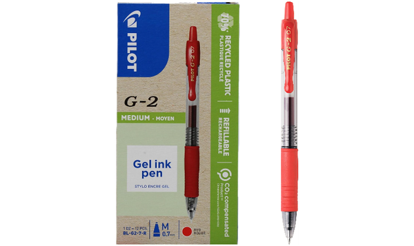 Pilot G2 07 Gel Ink Rollerball Pen BLG207 Box of 12 Red