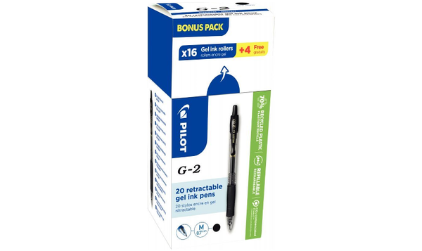 Pilot G2 07 Gel Ink Rollerball Pen BLG207 Box of 20 Black