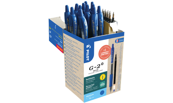 Pilot G2 Plus BegreeN 0.7 Gel Rollerball Pen Blue Box of 24 (12 Pens + 12 Refills)