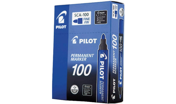 Pilot Permanent Marker 100 Bullet Tip Blue Box of 12