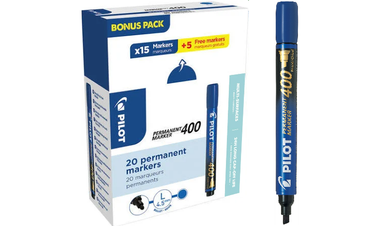 Pilot Permanent Marker 400 Chisel Tip Blue Box of 20