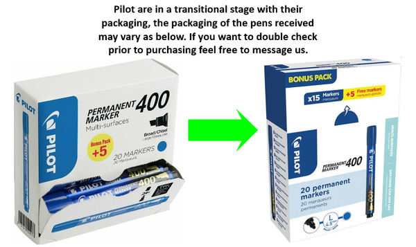 Pilot Permanent Marker 400 Chisel Tip Blue Box of 20