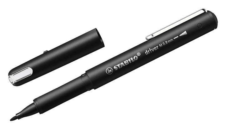 Premium Felt-Tip Pen - STABILO dr!ver - Medium - Pack of 4 - Black, Blue, Green, Red
