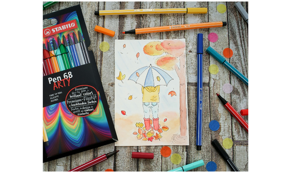 Premium Fibre-Tip Pen - STABILO Pen 68 - ARTY - Pack of 30 - Assorted Colours