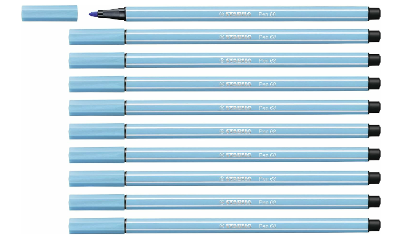 Premium Fibre-Tip Pen - STABILO Pen 68 - Assorted Colours - Packs of 10