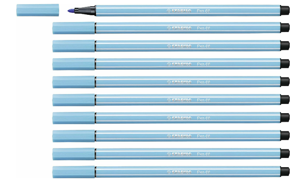 Premium Fibre-Tip Pen - STABILO Pen 68 - Assorted Colours - Packs of 10