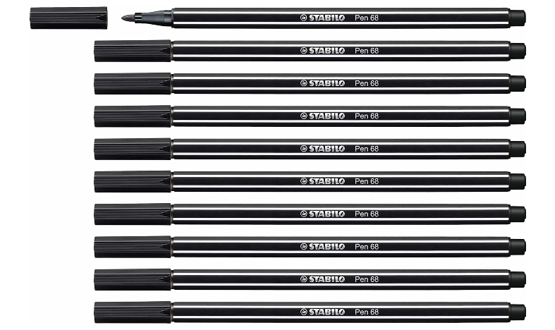 Premium Fibre-Tip Pen - STABILO Pen 68 - Assorted Colours - Packs of 10
