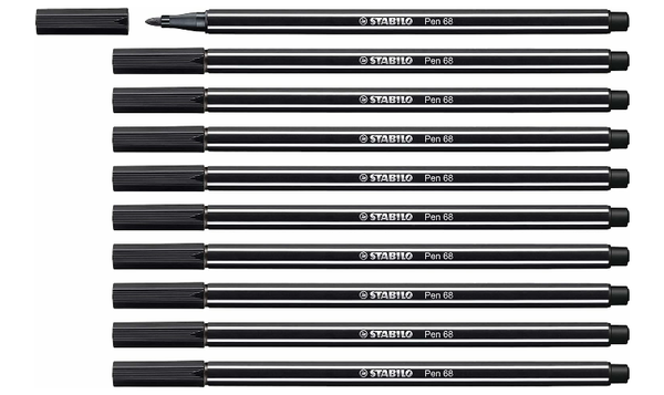 Premium Fibre-Tip Pen - STABILO Pen 68 - Assorted Colours - Packs of 10