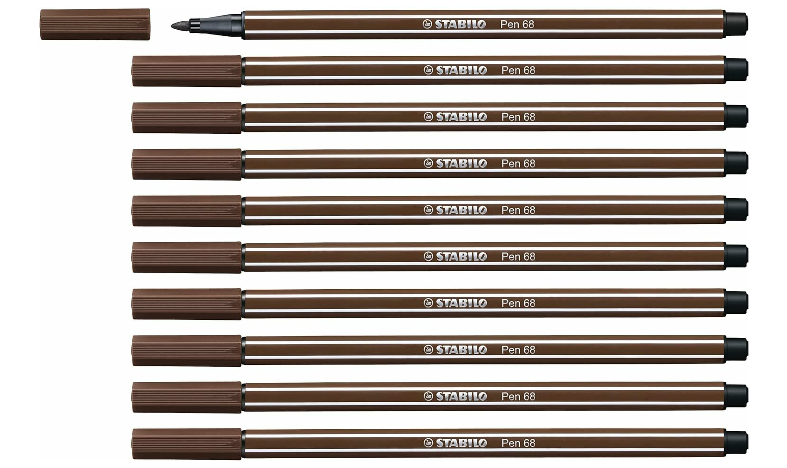 Premium Fibre-Tip Pen - STABILO Pen 68 - Assorted Colours - Packs of 10