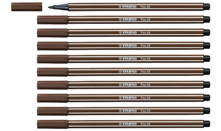 Premium Fibre-Tip Pen - STABILO Pen 68 - Assorted Colours - Packs of 10