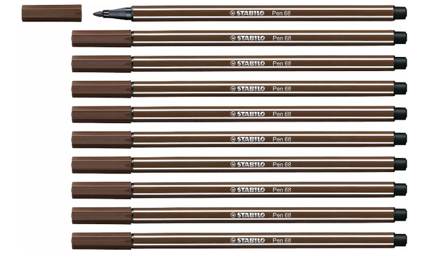 Premium Fibre-Tip Pen - STABILO Pen 68 - Assorted Colours - Packs of 10